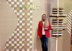 Mirjam Klunder from byMAUT with her new collection of carpet tiles and wall coverings.