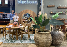 Tommy Brown and Holly Boal from Bluebone. Founded by Holly’s father Darryl Boal, the company specialises in hardwood furniture from Indonesia.