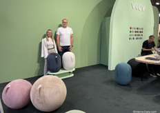 The German brand Vluv makes ergonomical seating options. The Kapsul poof on the left recently won the Reddot Design Award 2024, said Celine Hofmann and Kristof Hock.