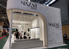 A very soft Nazar Rugs stand. The company is based in France and produces mostly in Turkey.