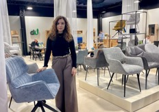 Iryna Sviatetska of the Ukrainian brand Bjorn. They were on a stand together with several Ukrainian companies.