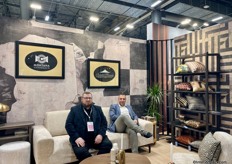 At the left Daniel Prata from Montana, with Pupeza Adrian from the brand Bradul. 'Furniture full of tradition from Romania'