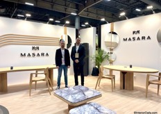 At the left Alin-Cristian Sarlea and Alin Risnita from Masara: 'We produce high-quality furniture in the heart of Transylvania with carefully selected materials.'