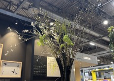 Many beautiful spring bouquets were on display at the fair.