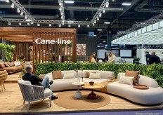 A glimpse of the Cane-line booth, where they presented their 2025 collection, Embracing the Calm Flows of Nature: innovative designs shaped by organic forms, gentle curves, and textured fabrics.